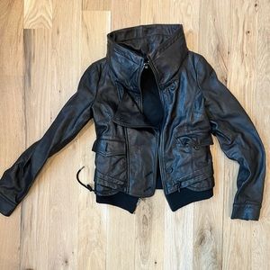 Amazing theory leather bomber style jacket